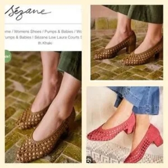 SEZANE Woven Leather Laura Heels 37 - Picture 2 of 16